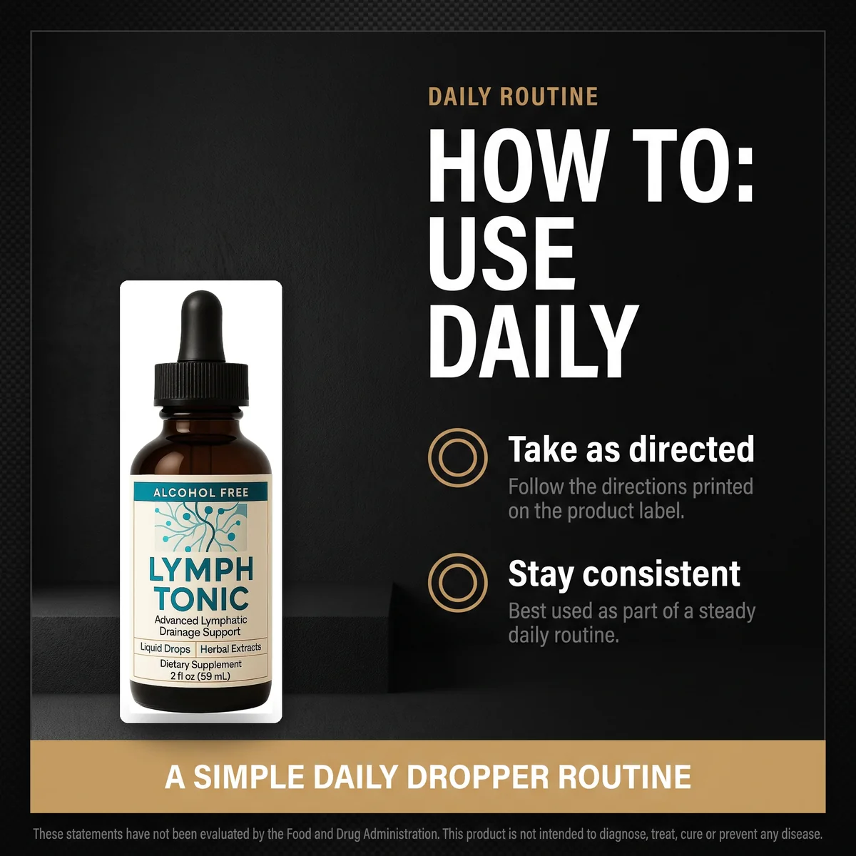 How to use LymphTonic daily - take as directed and stay consistent with a simple dropper routine